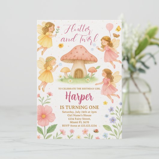 フェアリーファースト誕生日招待状 招待状 (スタンド正面)