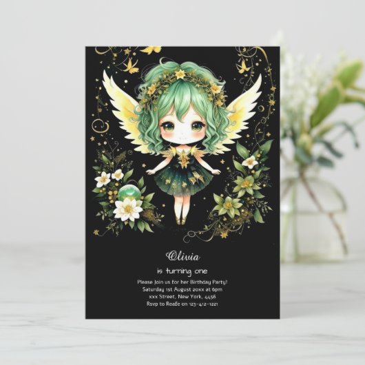 フェアリーファースト誕生日招待状 招待状 (スタンド正面)