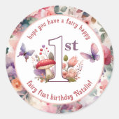 フェアリーファースト誕生日魅惑バタフライガーデン ラウンドシール (正面)