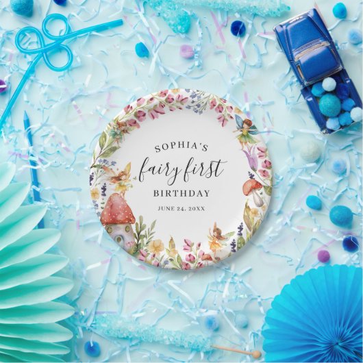 フェアリーファースト誕生日1歳の誕生日 ペーパープレート (パーティー)