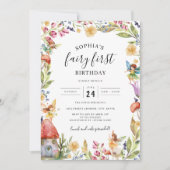 フェアリーファースト誕生日1歳の誕生日 招待状 (正面)