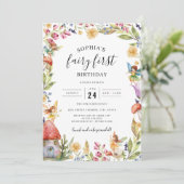 フェアリーファースト誕生日1歳の誕生日 招待状 (スタンド正面)