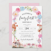 フェアリーファースト誕生日1st誕生日招待状 招待状 (正面/裏面)