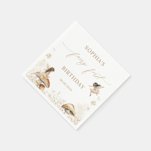 フェアリーファースト誕生日 スタンダードカクテルナプキン (角)