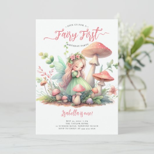 フェアリーファースト魔法のガーデンガールズ1st誕生日 招待状 (スタンド正面)
