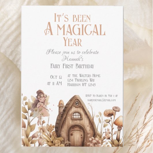 フェアリーファースト魔法ボホ誕生日 招待状