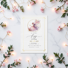 フェアリーファースト1歳の誕生日パーティー 箔招待状