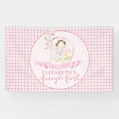 フェアリーファースト・ガールの最初の誕生日パーティービニカスタムウム 横断幕 (横)