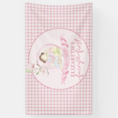 フェアリーファースト・ガールの最初の誕生日パーティービニカスタムウム 横断幕 (縦)