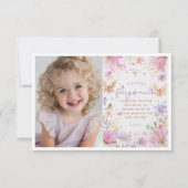 フェアリーファースト・ガール1st誕生日パーティー サンキューカード (正面)