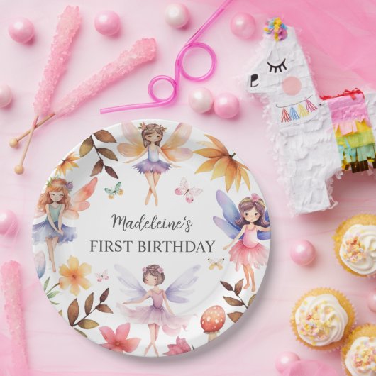 フェアリーファースト・マジカルガーデン1st誕生日 ペーパープレート (パーティー)
