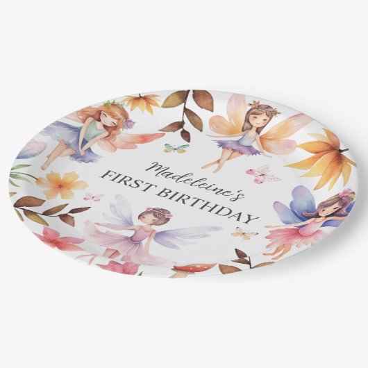 フェアリーファースト・マジカルガーデン1st誕生日 ペーパープレート (アングル)