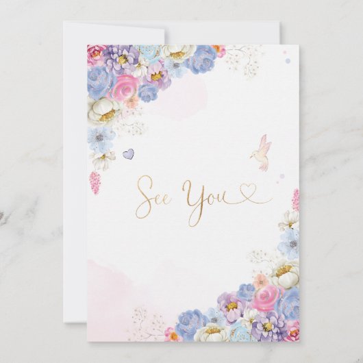 フェアリーフォレストガール誕生日 招待状 (裏面)