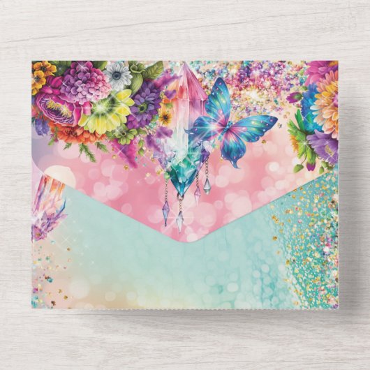 フェアリーフォレストパーティの招待状 オールインワン招待状 (裏面)