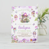 フェアリーフラッタトゥウィリーパープル誕生日招待状 招待状 (スタンド正面)