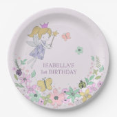 フェアリーフラワーガーデンエニ大事な行事薄紫 ペーパープレート (正面)