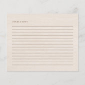 フェアリーフラワーティーパーティーブライダルシャワーレシピカード (裏面)