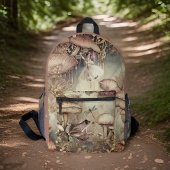 フェアリーフロッグマッシュルームドラゴンフライコテージコアモノグラム プリントバックパック