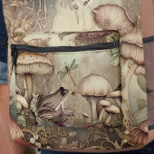 フェアリーフロッグマッシュルームドラゴンフライコテージコアモノグラム プリントバックパック