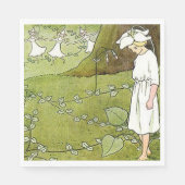 フェアリーフローラガーデンエンチャントフォレストガール誕生日 スタンダードランチョンナプキン (正面)