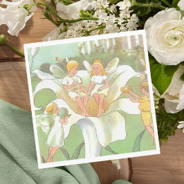 フェアリーフローラガーデンエンチャントフォレストガール誕生日 スタンダードランチョンナプキン