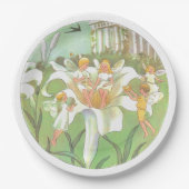 フェアリーフローラガーデンエンチャントフォレストガール誕生日 ペーパープレート (正面)