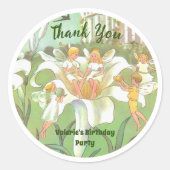 フェアリーフローラガーデンエンチャントフォレストガール誕生日 ラウンドシール (正面)