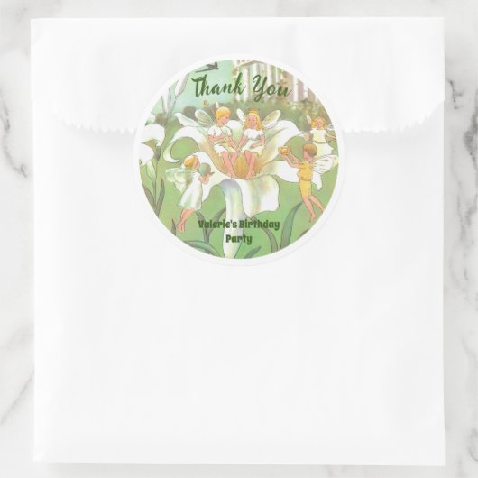 フェアリーフローラガーデンエンチャントフォレストガール誕生日 ラウンドシール (バッグ)