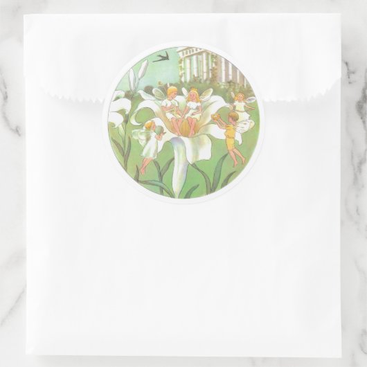 フェアリーフローラガーデンエンチャントフォレストガール誕生日 ラウンドシール (バッグ)