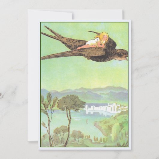 フェアリーフローラガーデンエンチャントフォレストガール誕生日 招待状 (裏面)