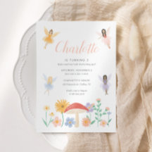 フェアリーフローラガールバースデーパーティーの招待