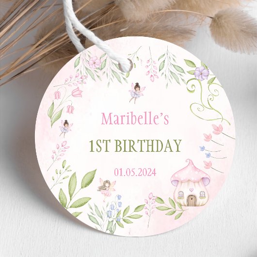 フェアリーフローラガールバースデーパーティー フェイバータグ