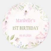 フェアリーフローラガールバースデーパーティー ラウンドシール (正面)