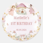 フェアリーフローラガールバースデーパーティー ラウンドシール (正面)