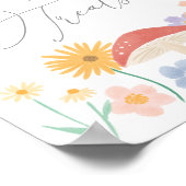 フェアリーフローラガール誕生日スイーツアンドトリートサイン ポスター (角)