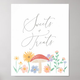 フェアリーフローラガール誕生日スイーツアンドトリートサイン ポスター