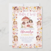 フェアリーフローラマジカルガーデンフォレストガール誕生日 招待状 (正面)