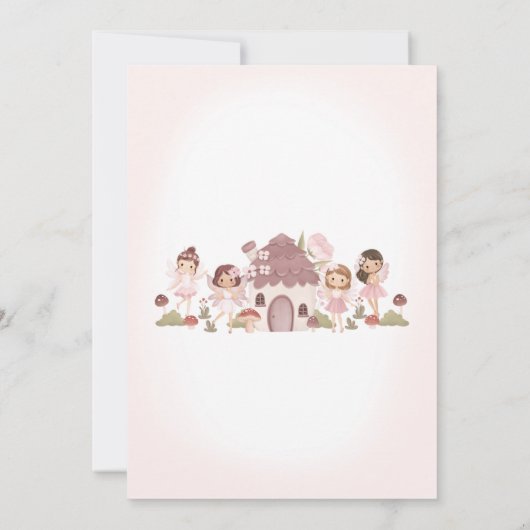 フェアリーフローラマジカルガーデンフォレストガール誕生日 招待状 (裏面)