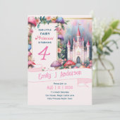 フェアリープリンセスバースデーパーティーピンクフェアヤコア 招待状 (スタンド正面)