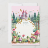 フェアリープリンセスバースデーパーティーピンクフェアヤコア 招待状 (裏面)