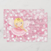 フェアリープリンセスバースデーパーティー 招待状 (正面/裏面)