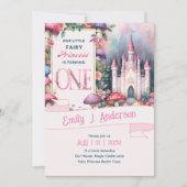 フェアリープリンセス1st誕生日ワンピンクフェアヤコア 招待状 (正面)