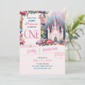 フェアリープリンセス1st誕生日ワンピンクフェアヤコア 招待状 (スタンド正面)