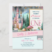 フェアリープリンセス1st誕生日ワンピンクフェアヤコア 招待状 (正面)