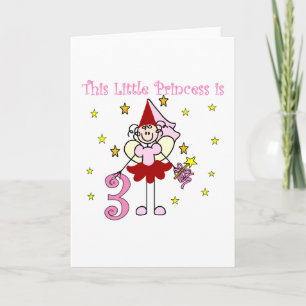フェアリープリンセス3歳の誕生日Tシャツと贈り物 カード