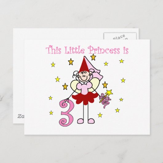 フェアリープリンセス3rd誕生日Tシャツとギフト ポストカード (正面/裏面)