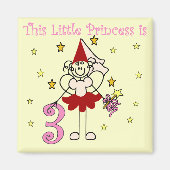 フェアリープリンセス3rd誕生日Tシャツとギフト マグネット (正面)