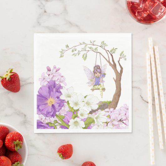 フェアリーベイビーシャワーイラスト昼食会 スタンダードランチョンナプキン (インサイチュ)