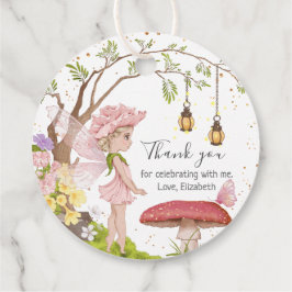 フェアリーベイビーシャワーフローラ誕生日サークル フェイバータグ