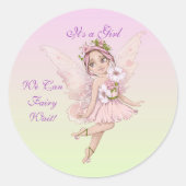 フェアリーベビーシャワー封筒用シール ラウンドシール (正面)